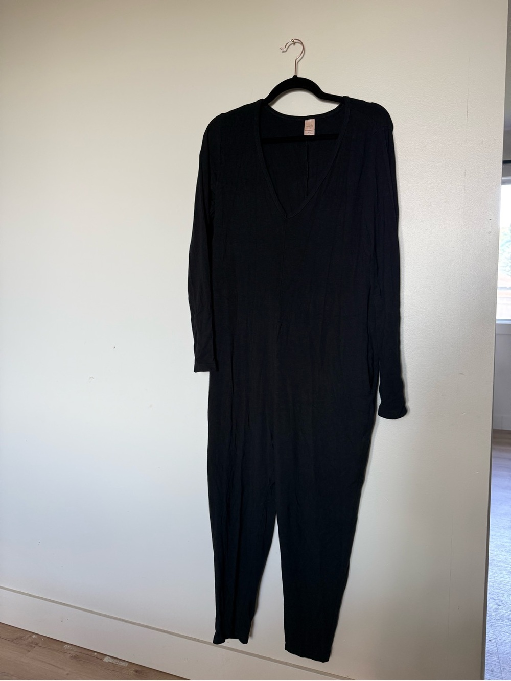 Women's Black V-Neck Long Sleeve Smash + Tess Romper